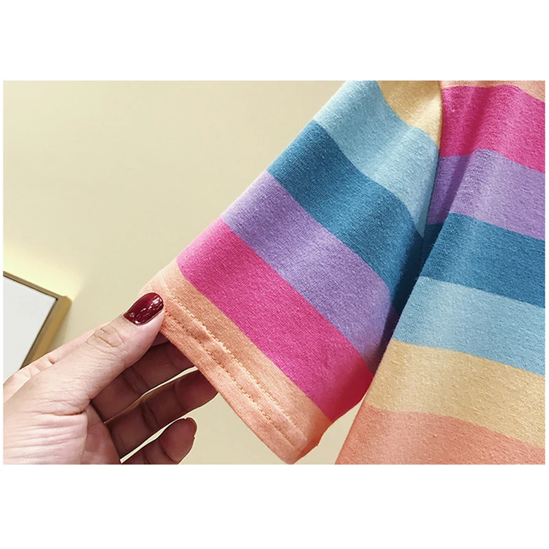 Shintimes New Striped Color Cotton Short Sleeve T Shirt Women 2021 Casual Ladies Summer Shirts Womens Clothing Tee Femme | Женская