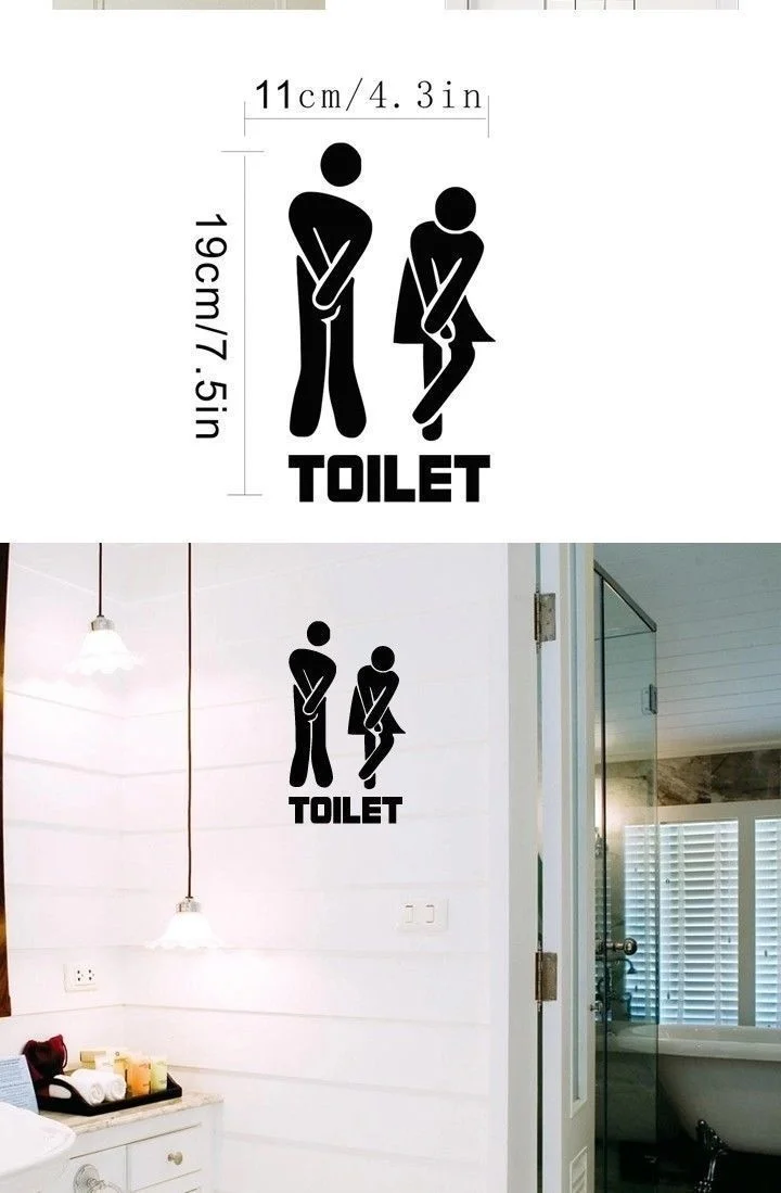 Наклейки на стену унитаза для мужчин и женщин виниловые украшения знаки модный