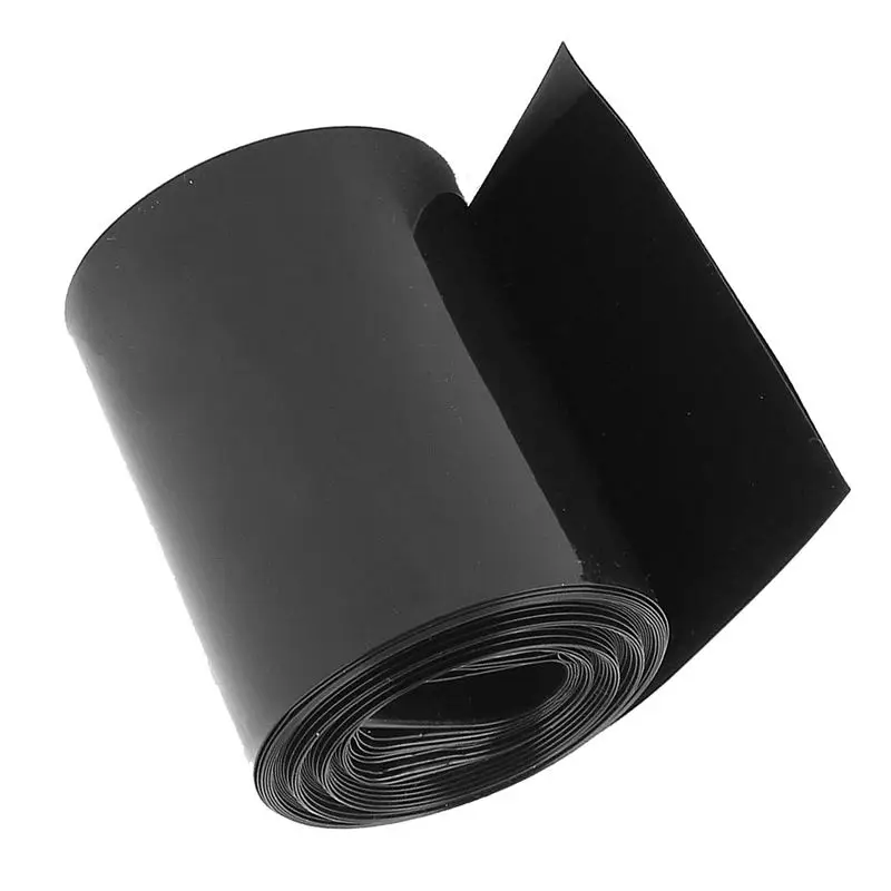 75 мм плоская ширина 8 м длина ПВХ термоусадочная трубка черный для батарей