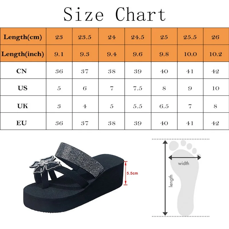 

Women Summer Ring Toe Slippers Butterfly Crystal Flower Platform Thick Sole Light Slides Fashion Outdoor Sandals Shoes Ladies