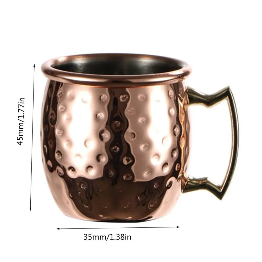 

60ml Drinkware Mini Moscow Mule Copper Plated Mug Espresso Copper Mugs Shot Cute 2oz Stainless Steel Mugs for Mini Bar supplies