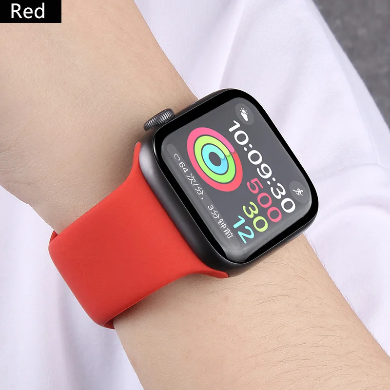 

Silicone Strap For Apple Watch Band 44mm 40mm 38mm 42mm Rubber Sport Wristband belt Bracelet apple watch series 3 4 5 6 SE