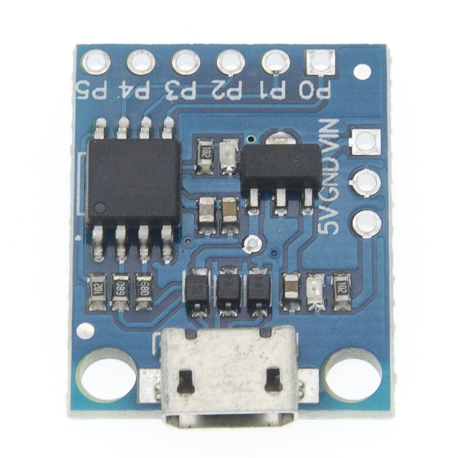 Плата микро-макетная TINY85 Digispark Kickstarter ATTINY85 модуль для Arduino IIC I2C USB синяя Черная |