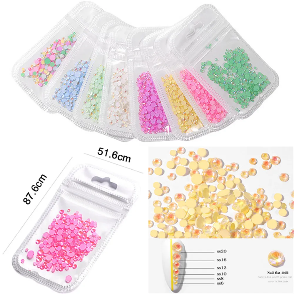 Смешанный размер SS6-SS20 светящийся хрустальный дизайн ногтей украшения из страз 3D