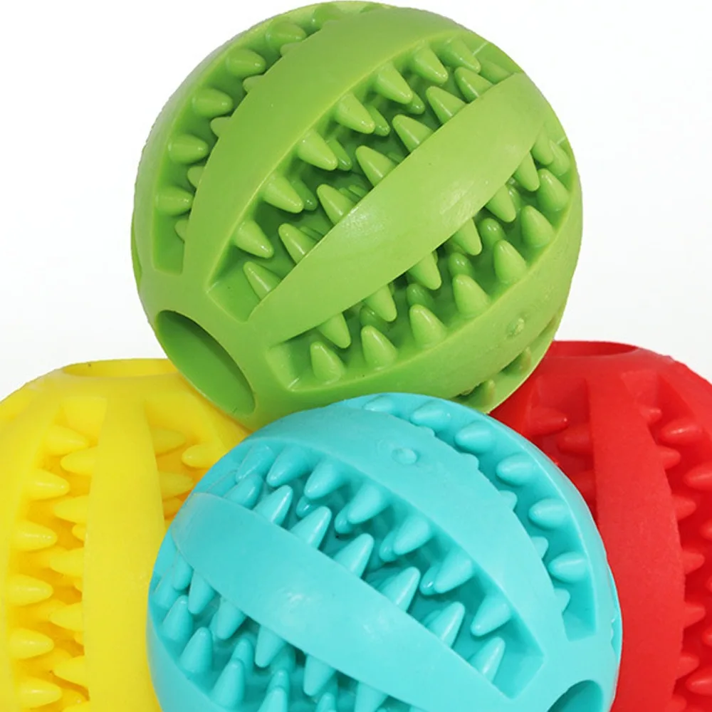 

Soft Pet Dog Toys Funny Interactive Elasticity Ball Chew Toy For Dog Tooth Clean Ball Food Extra-tough Rubber Ball Dog Supplies