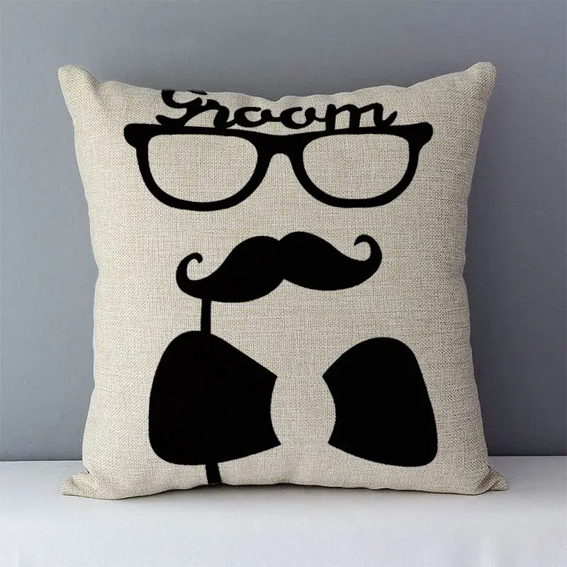 Креативный чехол для подушки усов Mr and Ms Печатный обеденный стул автомобильные