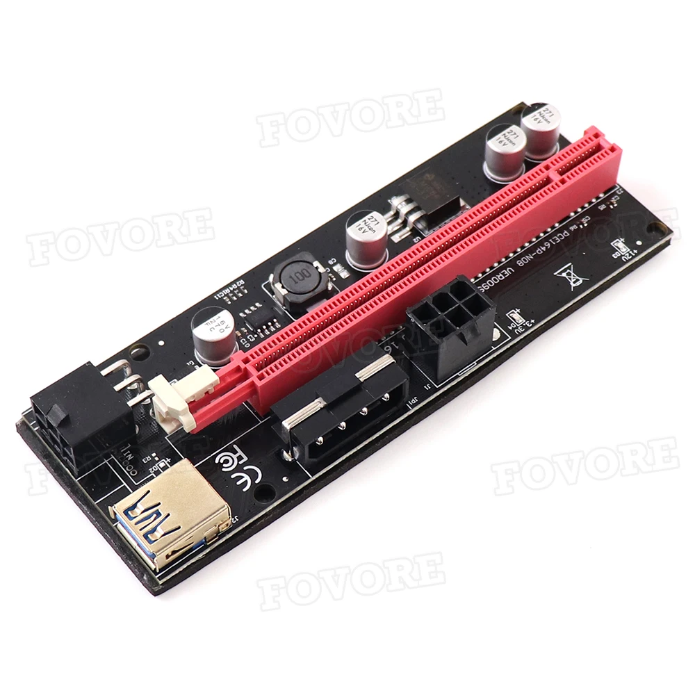 VER009S PCIe Riser Card 009S PCI-E PCI Express 1X to 16X Extender 0.6M USB 3.0 Cable SATA 6Pin Power For Video NEW | Компьютеры и офис
