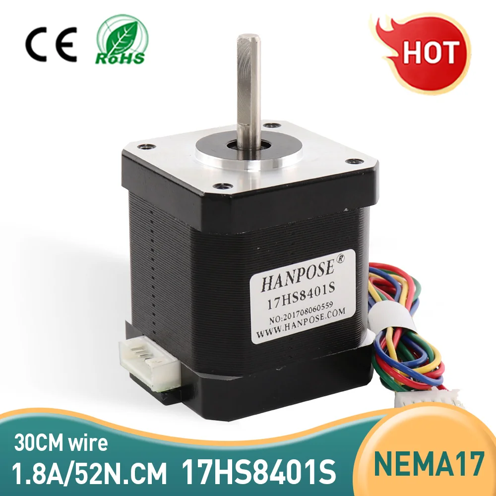 Бесплатная доставка 4 проводной шаговый двигатель Nema 17 42 двигателя 17HS8401S 1.8A CE ROSH ISO