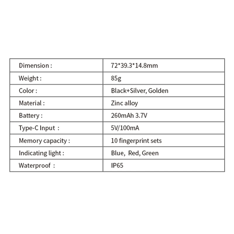 Fipilock Smart Fingerprint Lock Keyless USB Rechargeable Access IP65 Waterproof Anti-Theft Security Padlock Door Luggage Lock