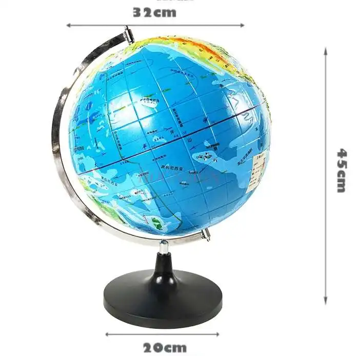 Three-dimensional topographic globe with a diameter of about 32cm