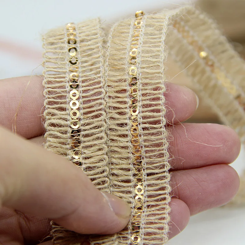 2 см 10 метров блесток выдолбленные пеньковая веревка джутовая DIY макраме шнур Garment