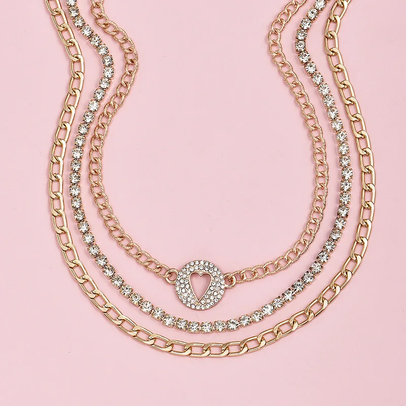 Набор классических женских ожерелий 3 шт./компл. цепочка до ключицы с полыми