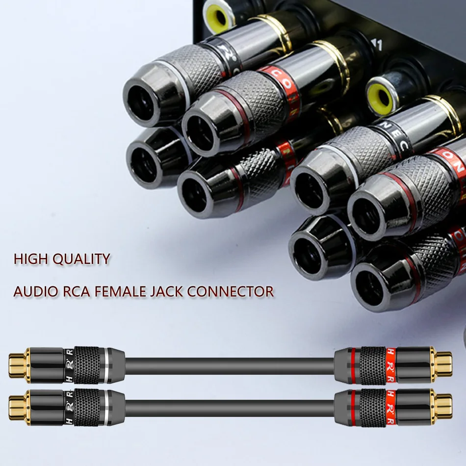 2 шт./1 пара высококачественный разъем RCA позолоченный штекер аудиоадаптер черная