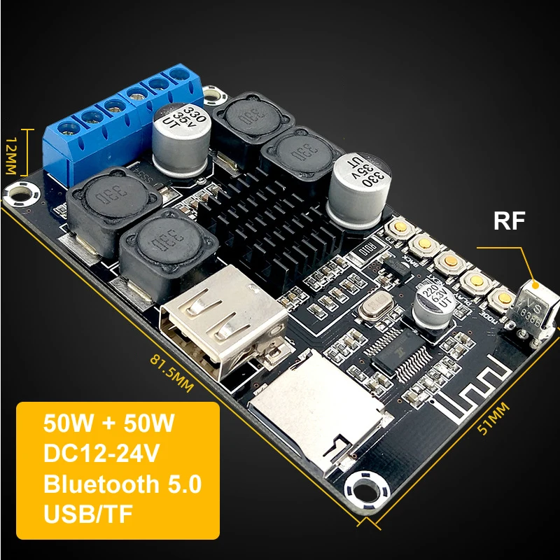 Плата усилителя TPA3116 2*50 Вт Bluetooth 5 0 цифровой усилитель мощности звука Hi-Fi стерео 2