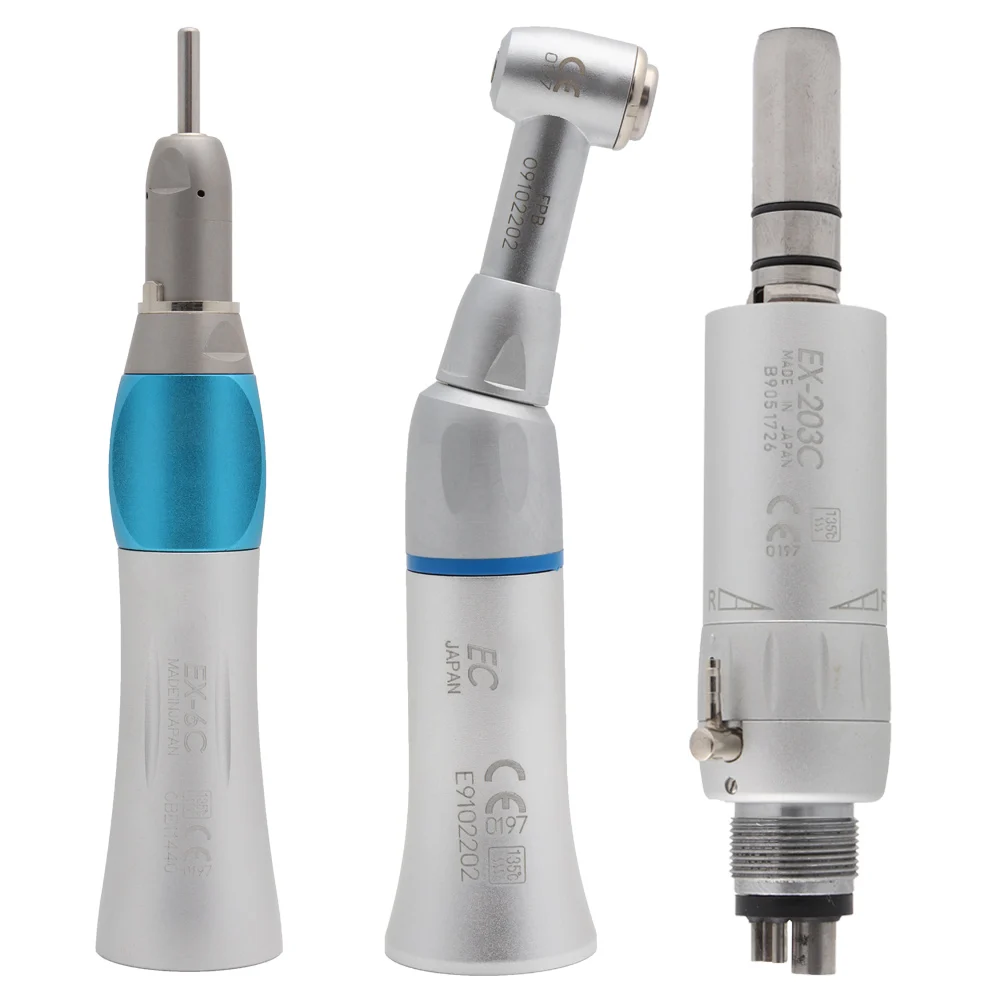 EX203C стоматологический прямой нос с косым углом пуш ап пневматический двигатель 4