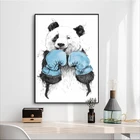 Детская комната Симпатичные животные Холст Картина принты панда сердце жест боксерская стена художественные плакаты детская картина для декора детской комнаты