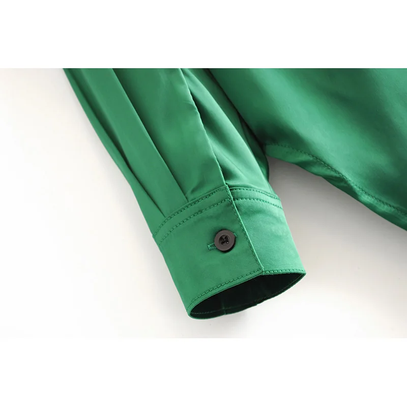 Za 2020 модная женская блузка зеленая из кусков с одной грудью простой