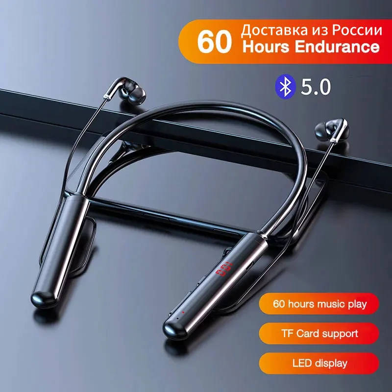 5 0 bluetooth наушники Спортивные с шейным ободом Наушники Басовая стереогарнитура