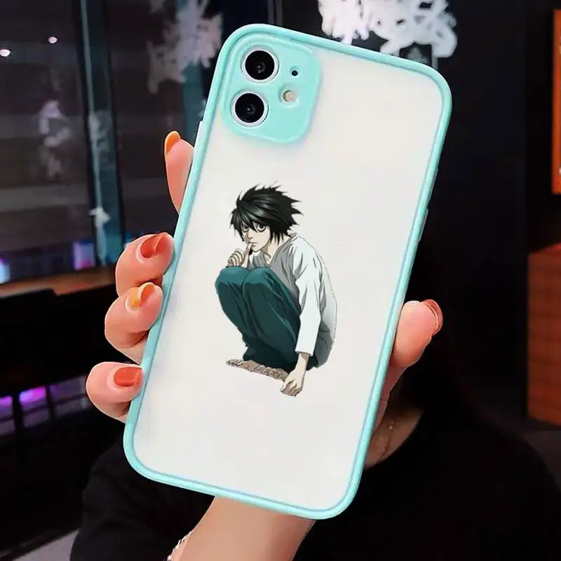 

rem and misa death note Phone Cases Matte transparent For blue iPhone 12 Mini 11 Pro XR XS Max 7 8 Plus X Back Cover