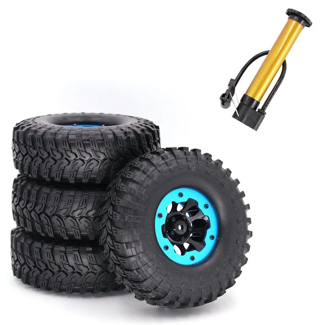 4Pcs/set 1.9 Inches Inflatable Wheels RC Car Tires Rubber with Inflator for 1/10 SCX10 TRX4 D90 90046 4WD - Red | Игрушки и хобби