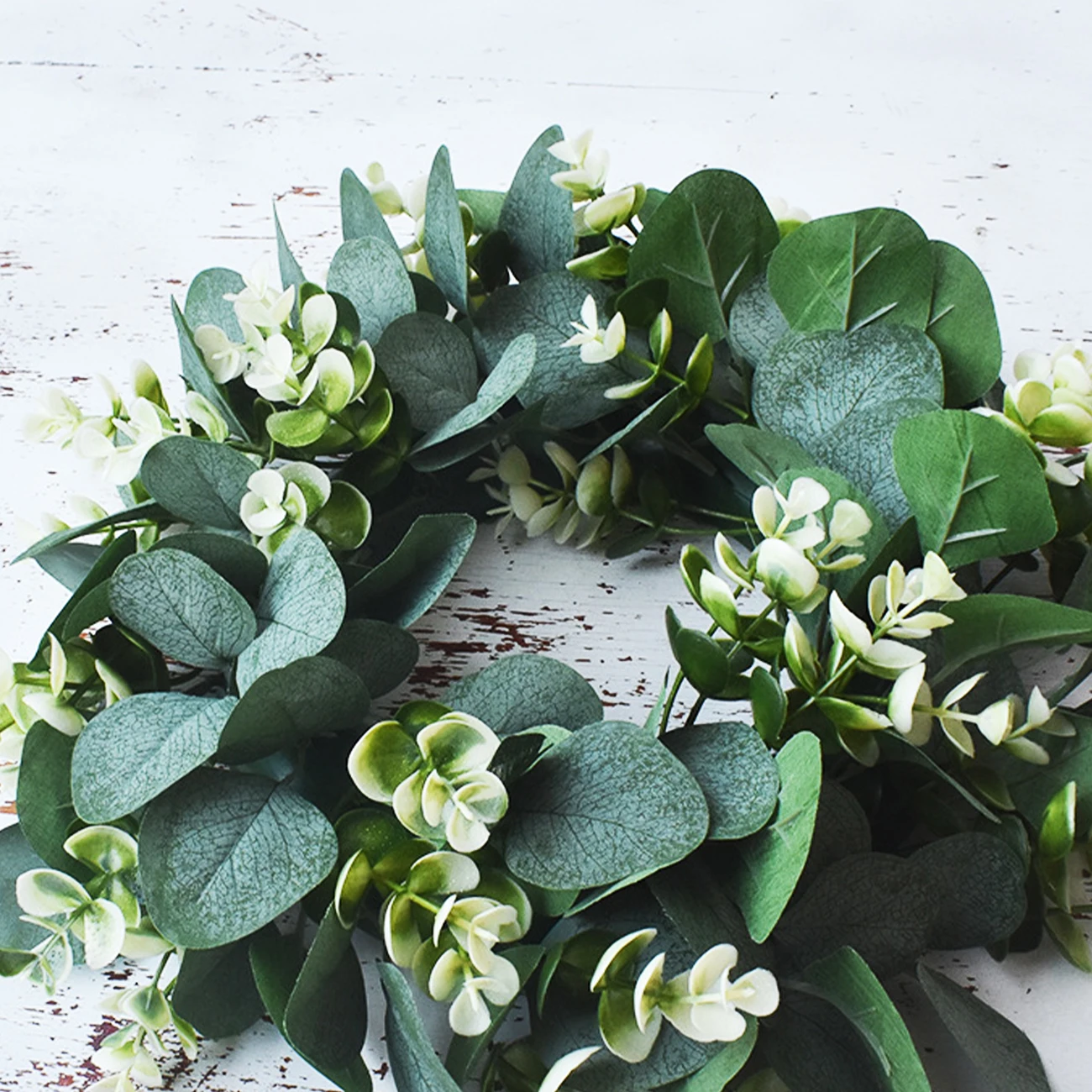 

Christmas Wreath Artificial Green Eucalyptus Leaves Holiday Festival Door Hanging Garland Party Decoration For Door Wall Window