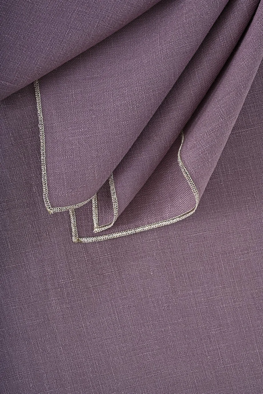 

Lilac Linen Silver Silvery Overlock 4 Piece Napkin Set, 45*45 cm., dining Room, Table Napkin, Garden Table, Table Napkin