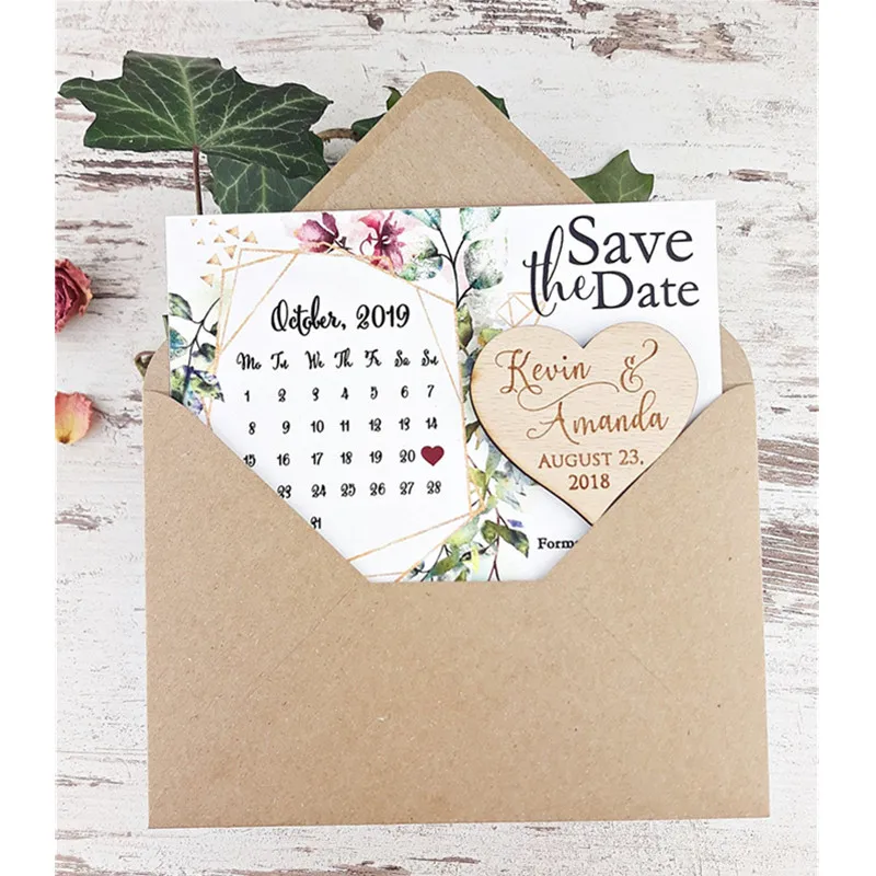 Календарь для свадьбы магниты сохранения даты деревянный магнит в форме сердца
