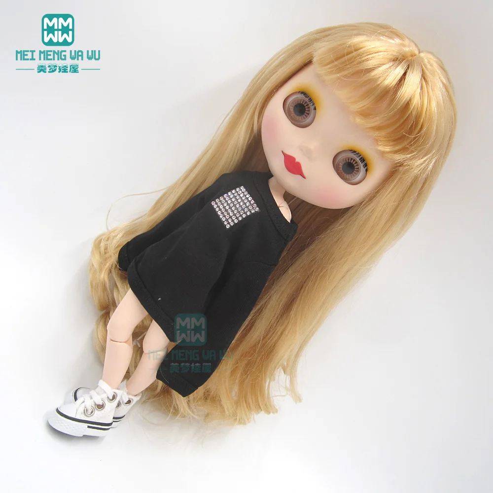 1 шт., одежда Blyth Doll, модная толстовка, белый, розовый, черный, коричневый, темно-зеленый для Blyth Azone OB23, OB24, кукла 1/6, аксессуары