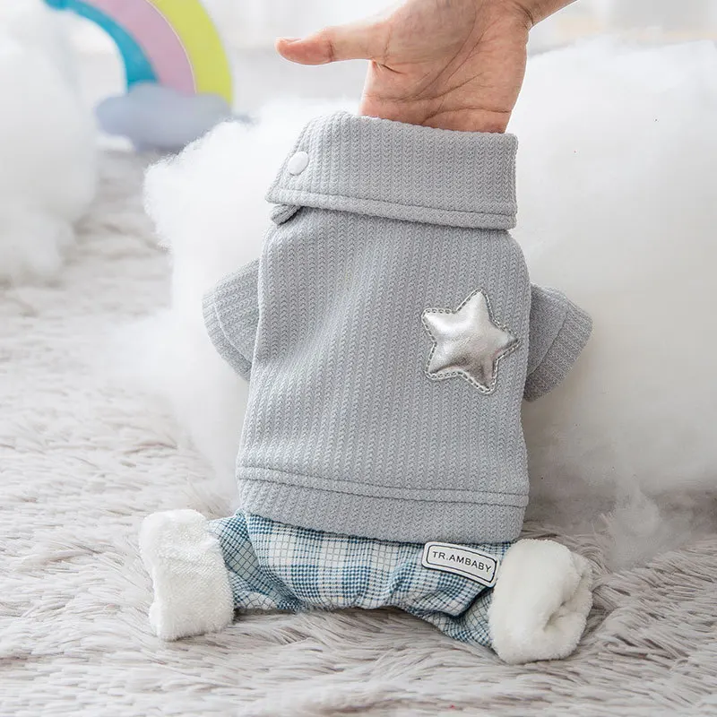 Утепленная теплая четырехногая разноцветная Одежда для собак пуховая куртка