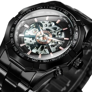 Часы наручные WINNER Мужские автоматические механические, брендовые Роскошные армейские часы-скелетоны в стиле ретро s, с медным стальным ремешком, 2020