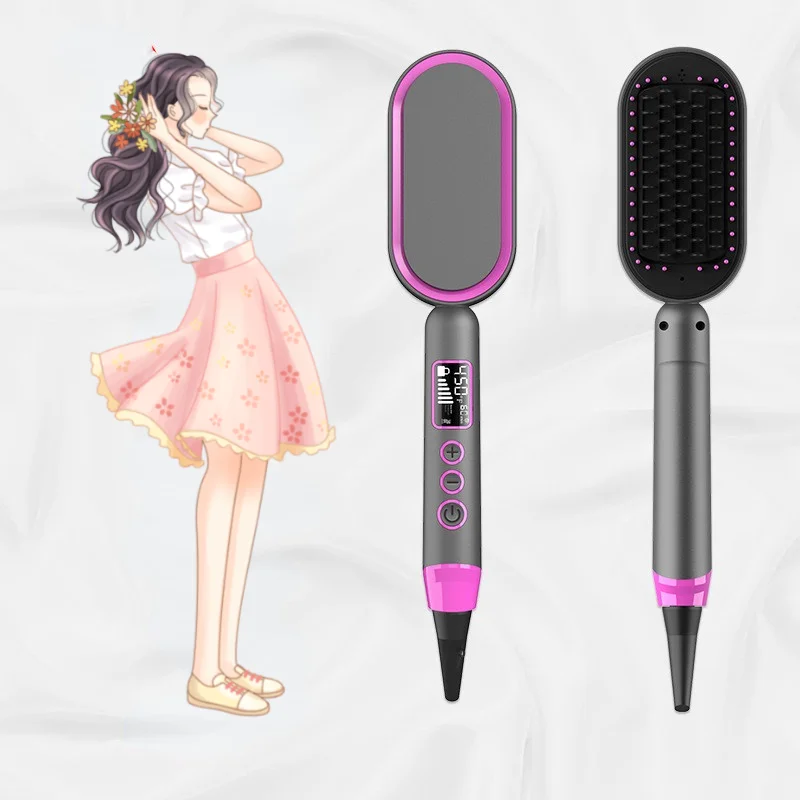 

Выпрямитель для волос, электрическая расческа для выпрямления волос, многофункциональная Плойка для сухих волос, греющая Расческа с электр...