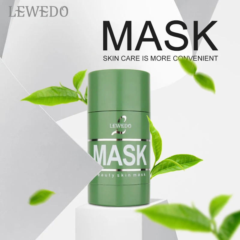 Маска LEWEDO с зеленым чаем Очищающая маска для лица лечение акне грязевая