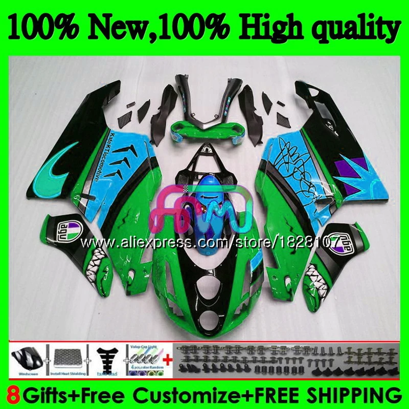 

OEM Body For DUCATI 749-999 749S 999S 749 Shark green 999 03 04 Bodywork 78BS.74 749 999 S R 749R 999R 2003 2004 Fairings kit