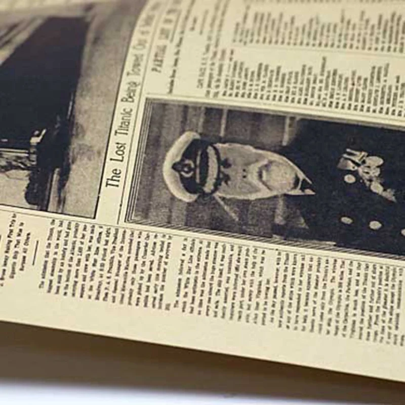 

Classic The New York Times History Poster Titanic Shipwreck Old Newspaper Retro Kraft Paper Home Decoration