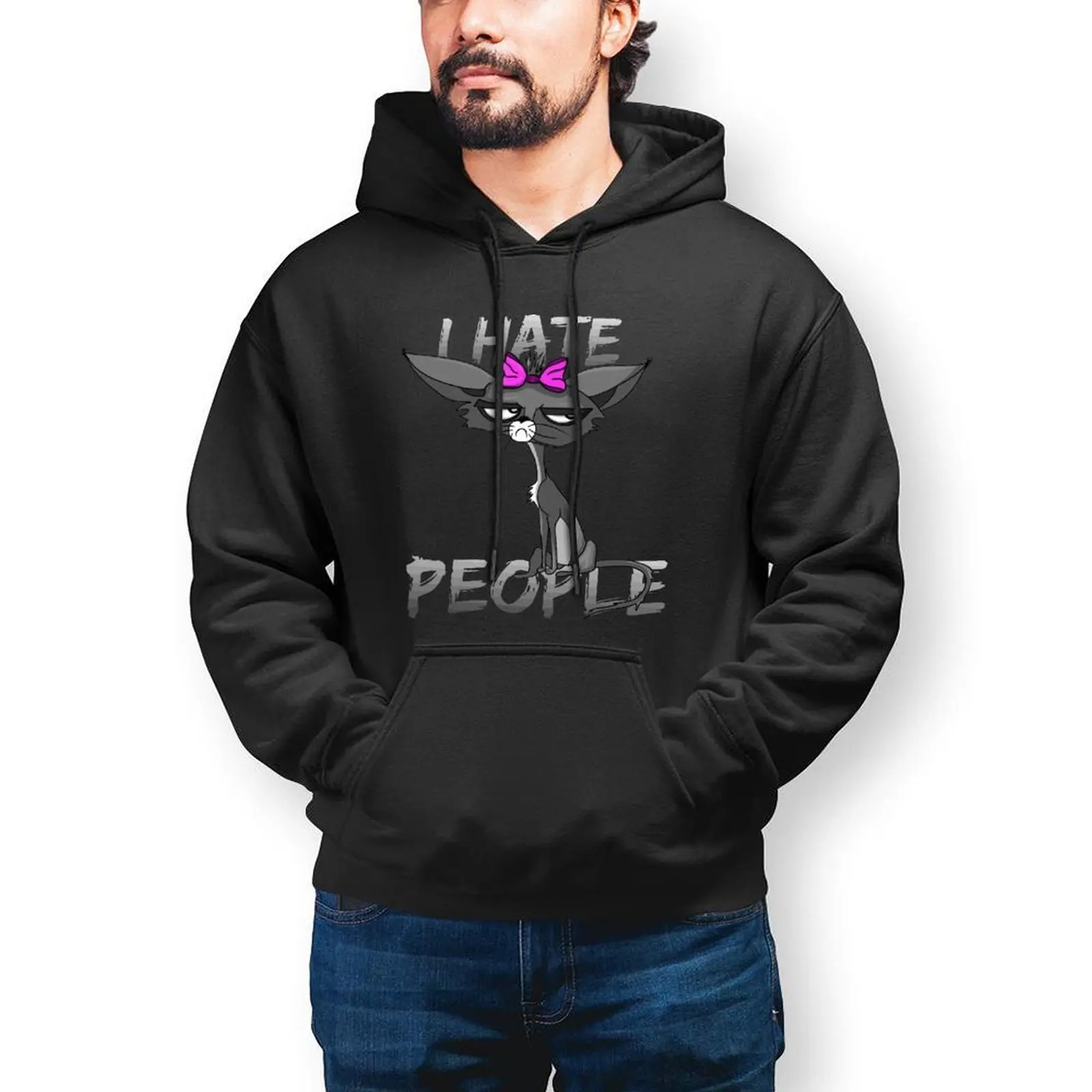 

Толстовки I Hate People, хлопковая уличная одежда, пуловер, толстовка с капюшоном, зимняя длинная Крутая толстовка XL для мужчин