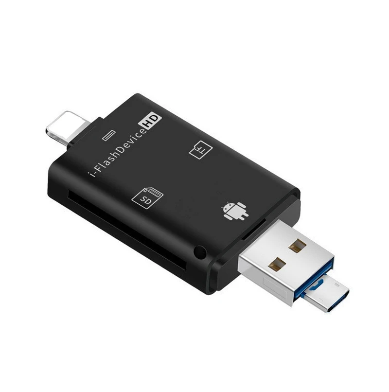 3в1 USB Micro USB SD TF SDHC кард-ридер для iPhone 11 Pro XS Max XR X 5 6 7 8 Plus для iPad Macbook Micro OTG Android Phone