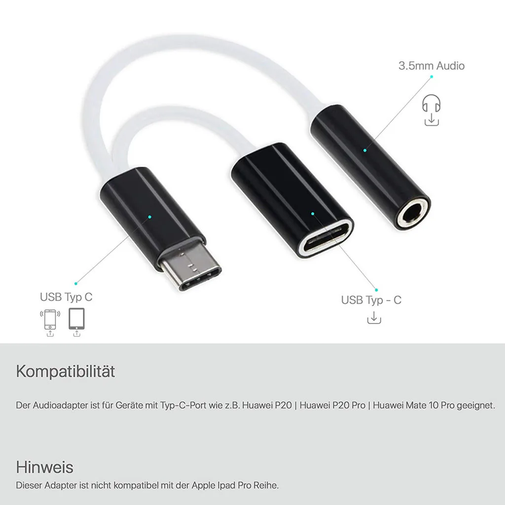 2 в 1 переходник с USB Type-C на аудиоразъем 3 5 мм | Мобильные телефоны и аксессуары