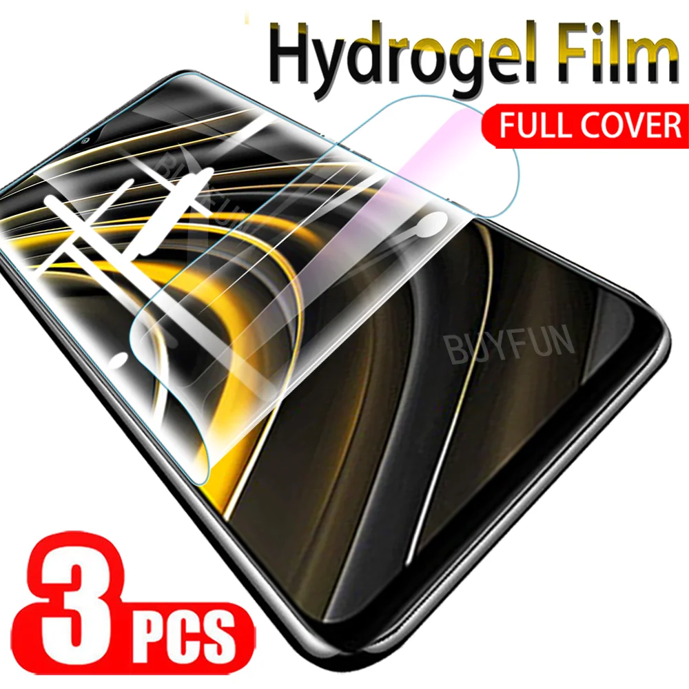 

3Pcs Screen protector for Xiaomi Poco M3 hydrogel film protective on for Xiaomi poco m3 m 3 pocom3 POCOM 3 6.53“ glass film
