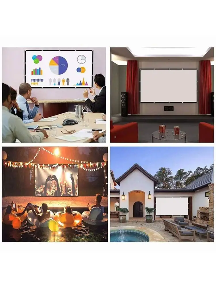 

16:9 60/72/84/100/120\" inch Foldable Projection Screen Home Cinema Theater M2EC