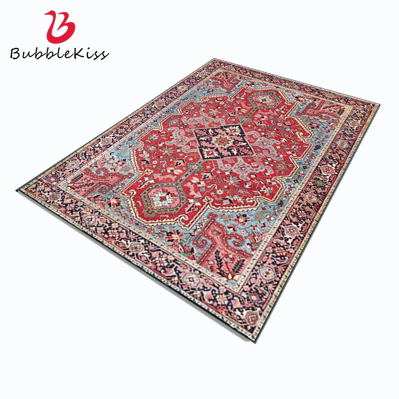 Пузырь Kiss Me красные ретро ковер в Гостиная этническом стиле Стиль цветочный узор