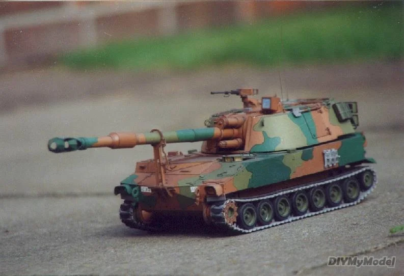 DIYMyModeI-KIT de modelismo de papel autopropulsado para manualidades, rompecabezas de juguete hechos a mano, accesorios de pel&iacute;cula, RU (origine), Us m109a2-1