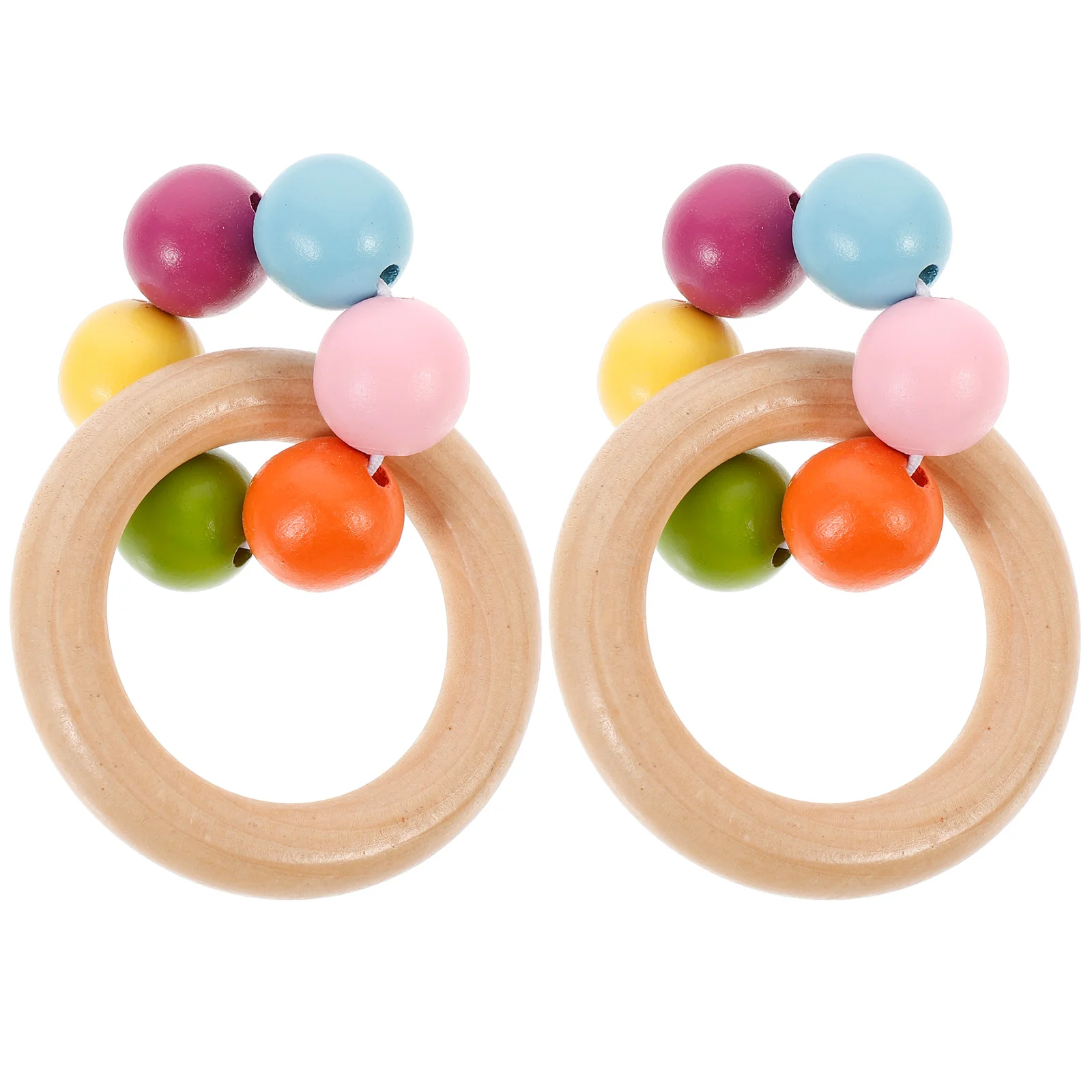 

2pcs Baby Ring Rattle Clutching Shake Infant Rattle Shaker Hand Rattle Toys