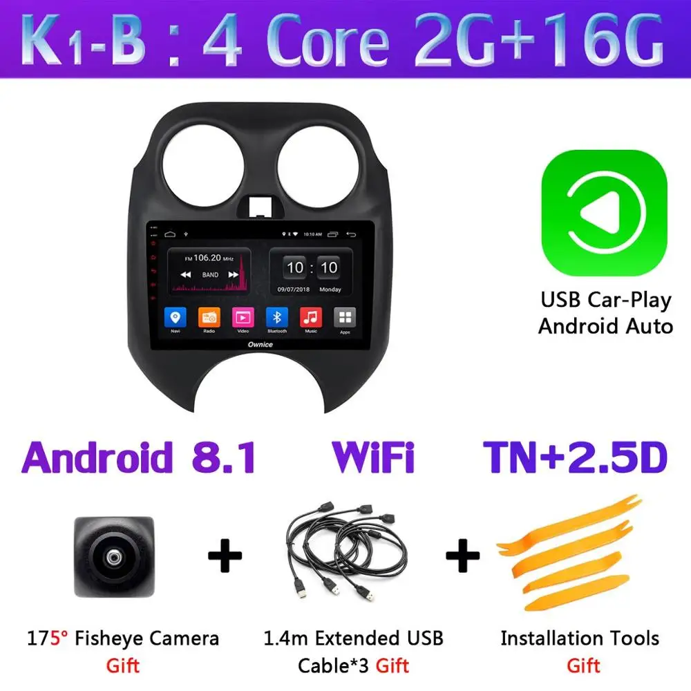 " 360°Panoramic Android автомобильный DVD gps навигации автомобиля радио для Nissan Micra марта 2010 2011 2012 2013 Автомобиль Радио gps 4 аппарат не привязан к оператору сотовой связи - Цвет: K1-B-CarPlay