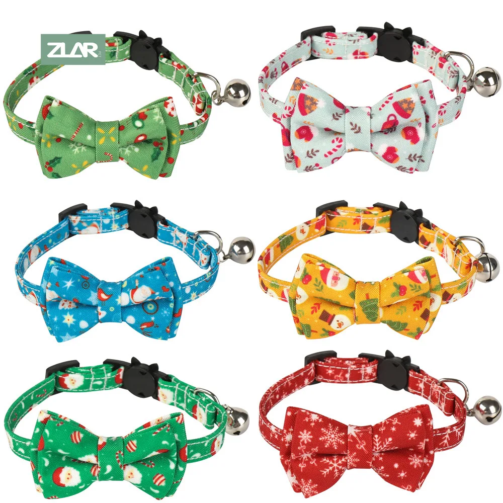 

Christmas Cats Accessories Pet Gato Cat Collar Pet Puppy Accessories Merry Christmas Cat Collars Leads Festival Pets Product