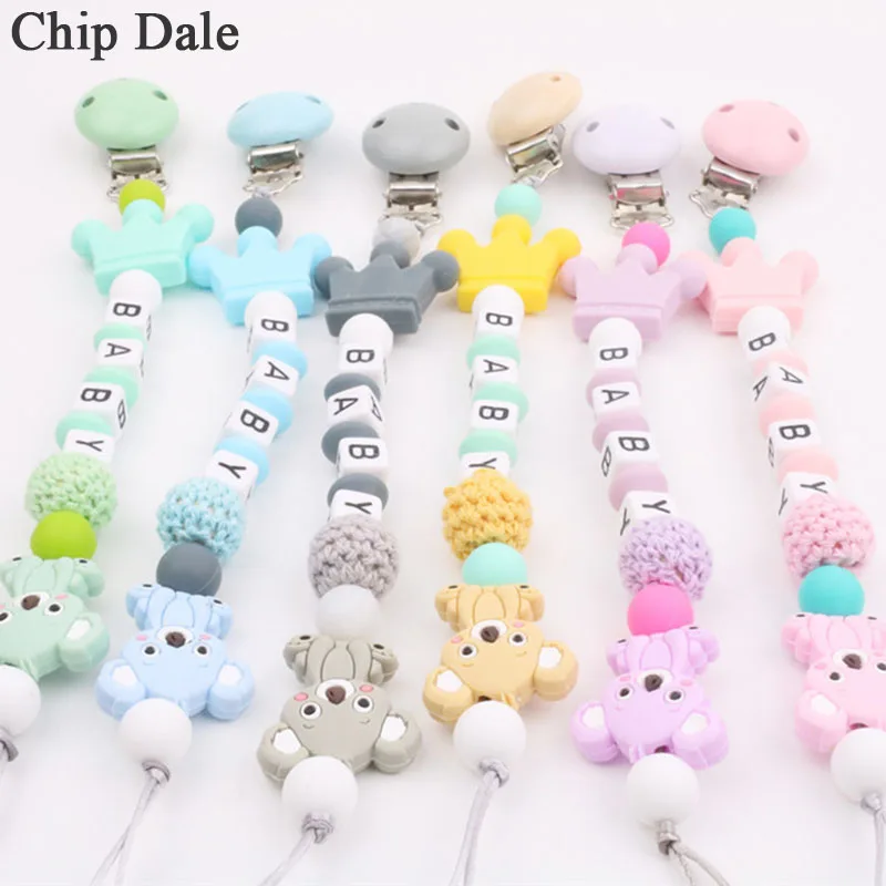 

Chip Dale DIY Baby Silicone Pacifier Clips Chain Silicone Animal Pacifier Anti-drop Chains Dummy Clip Holder Nipples