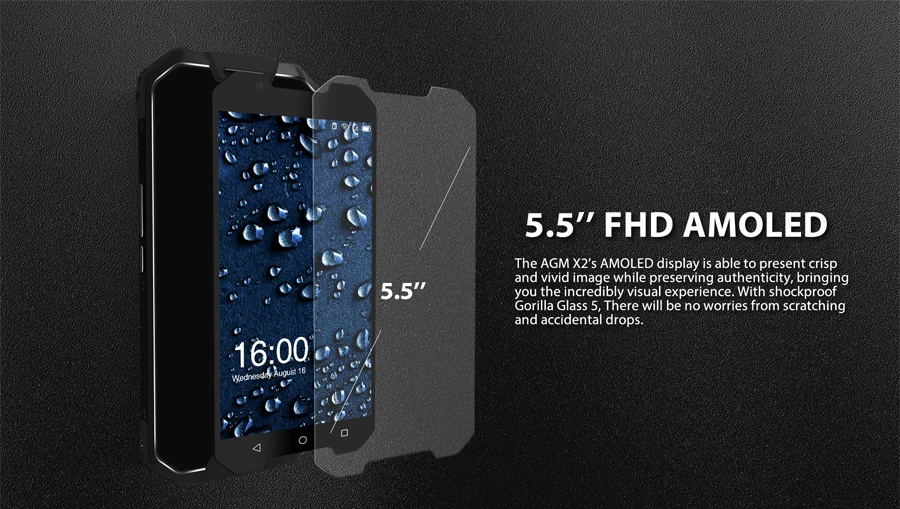 AGM X2 прочный IP68 MIL-STD-810G водонепроницаемый телефон 6000 мАч Быстрая зарядка 6G+ 64G/128GB мобильный телефон 5," Восьмиядерный 16MP NFC Смартфон