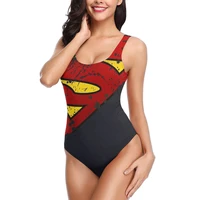 one piece swimsuit woman super heroes swimwear 2021 high cut legs printed training swimwear bathing suits