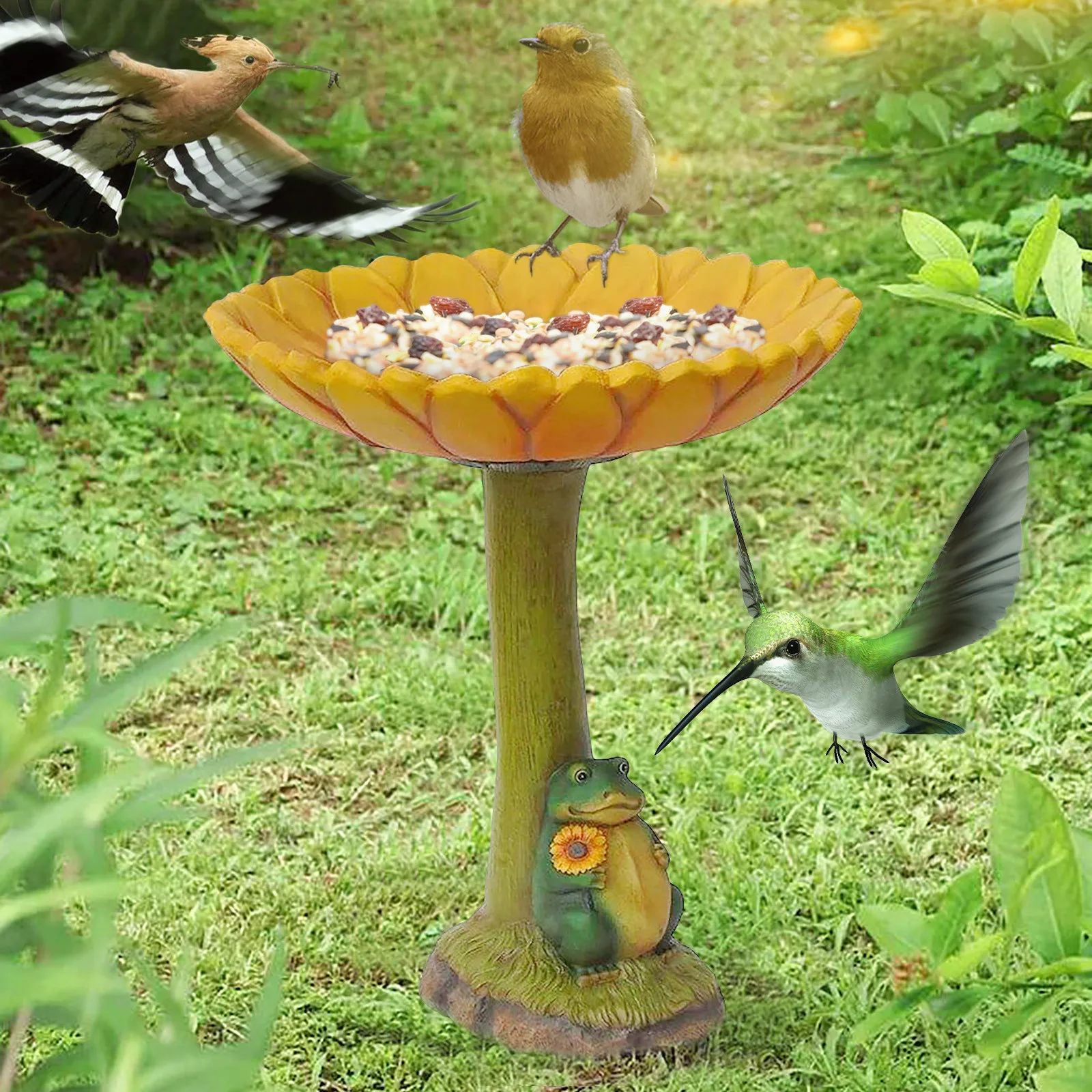 

Resin Raccoon Birdbath Polyresin Antique Ornament Garden Fountain Animal Statue Decoration For Home Yard Art Sculptures Craft