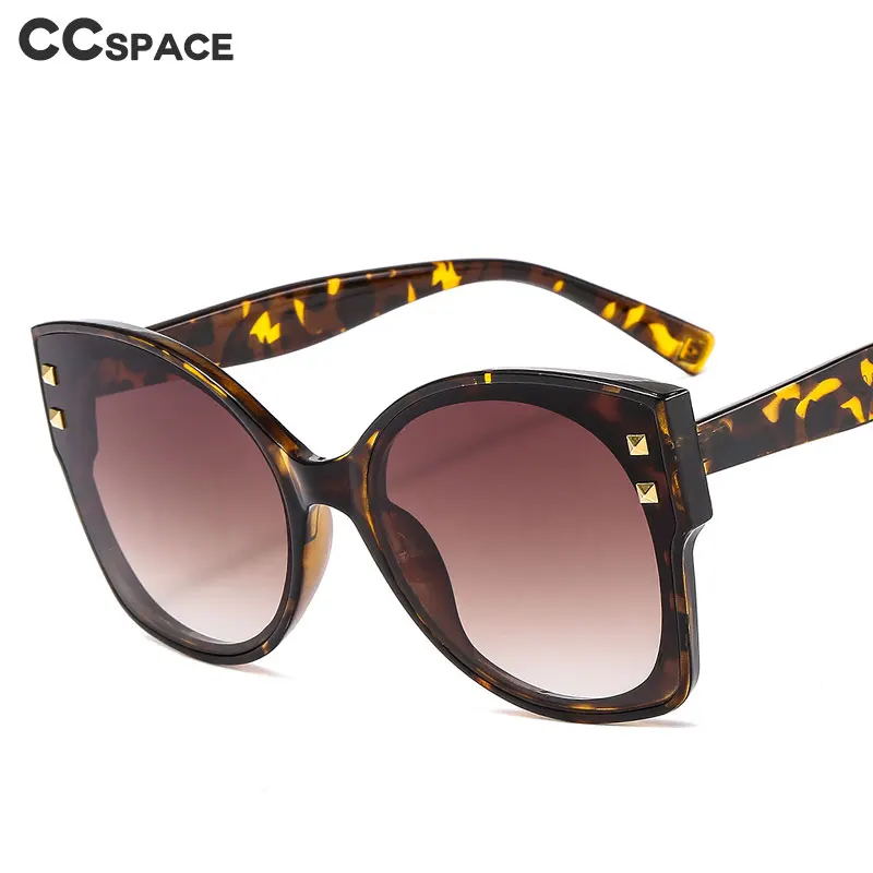 46318 Круглые Солнцезащитные очки кошачий глаз с большой оправой и заклепками для