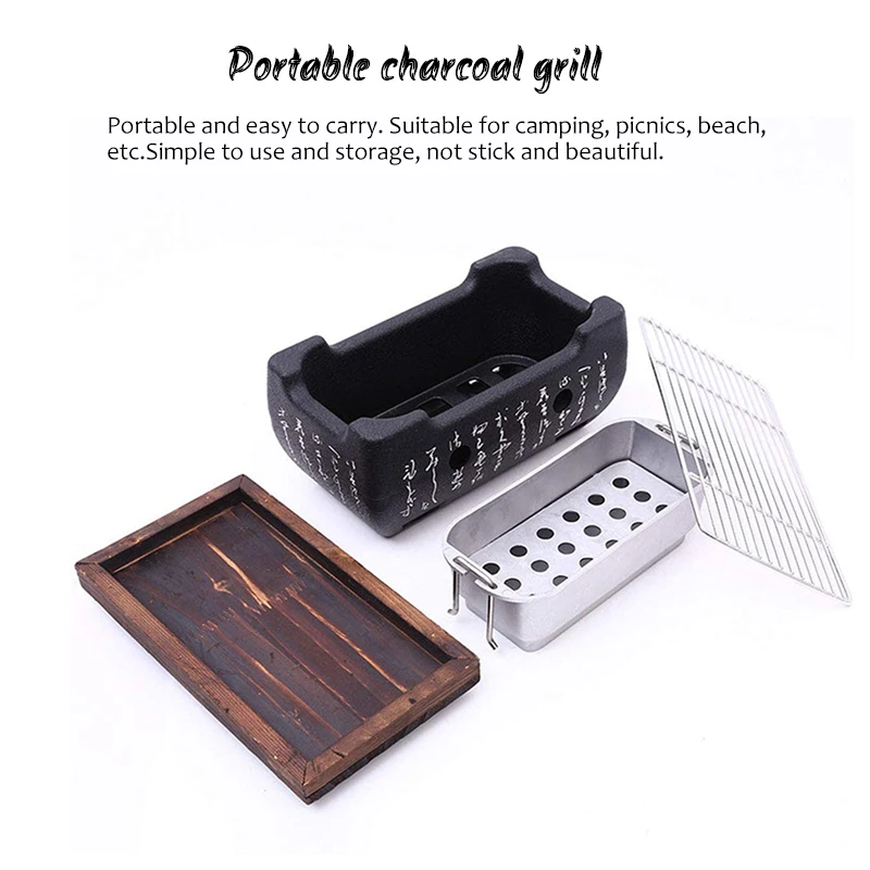 TEENRA Portable Japanese Korean BBQ Grill Aluminium Alloy Charcoal Food Carbon Furnace Cooking Alcohol Stove Tools | Дом и сад